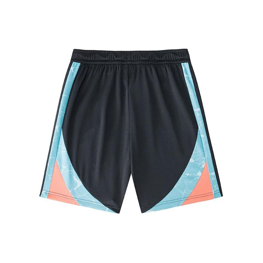 Anta Basketball Series Buchstaben Farbblock Mittelhoch Taille Gerade Lässige Shorts Herrenshorts Schwarz 152421310-2