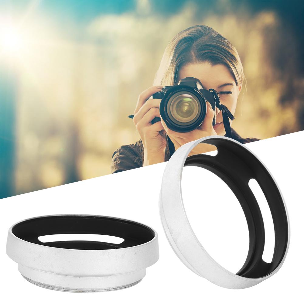 2 pcs Aluminum Alloy 52mm Silver Camera Metal Lens Hood Replacement for Leica