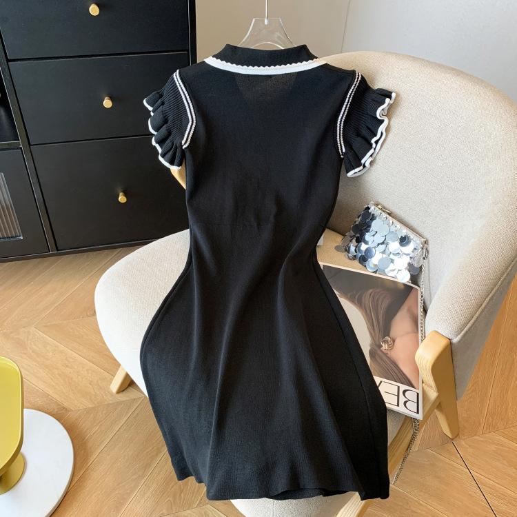 Summer Women's Dress Design with A Sense of Western-style Fashion, Age Reducing Knitted Skirt, A-line Dress for Women