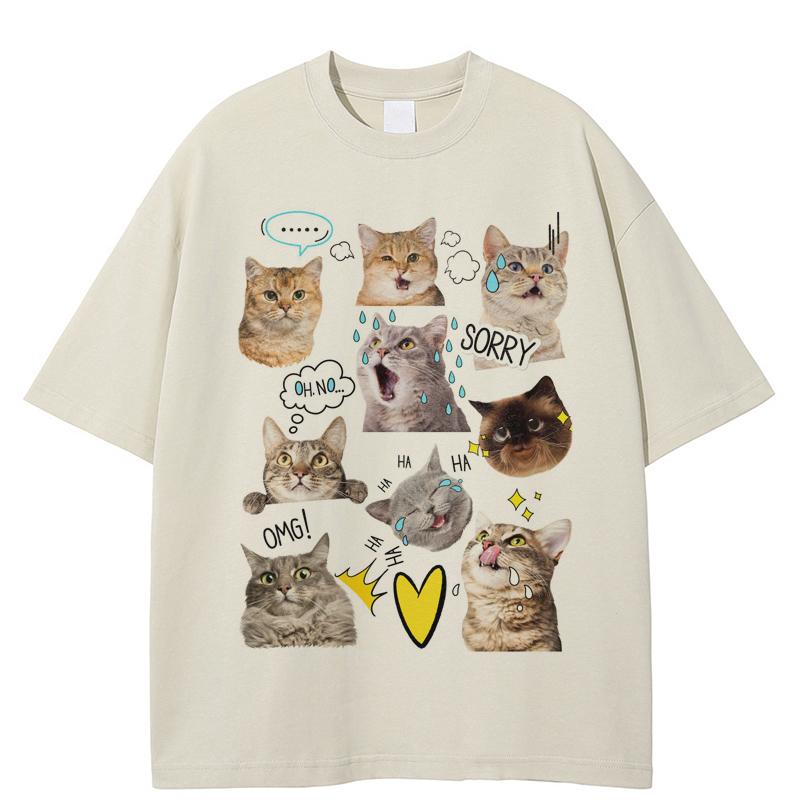 Футболка LOVELY 2026 в стиле стритвеар, с изображением кошки, артикул A37T030 XXL хаки
