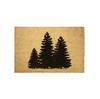 Christmas Three Trees Design Coir Doormat Non- Entrance for Holiday Decoration