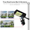 2-in-1 Solar Street Light, Three Screen Outdoor Security Camera, Multi-purpose Lighting Monitoring