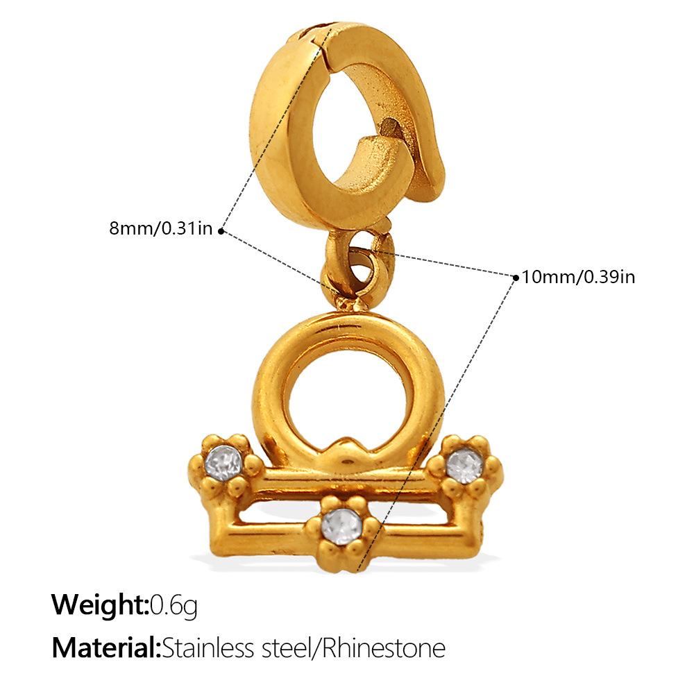 Summer Seaside Babes Wind Diamond-encrusted DIY Twelve Constellations Bikini Buckle Pendant Gold-plated Accessories