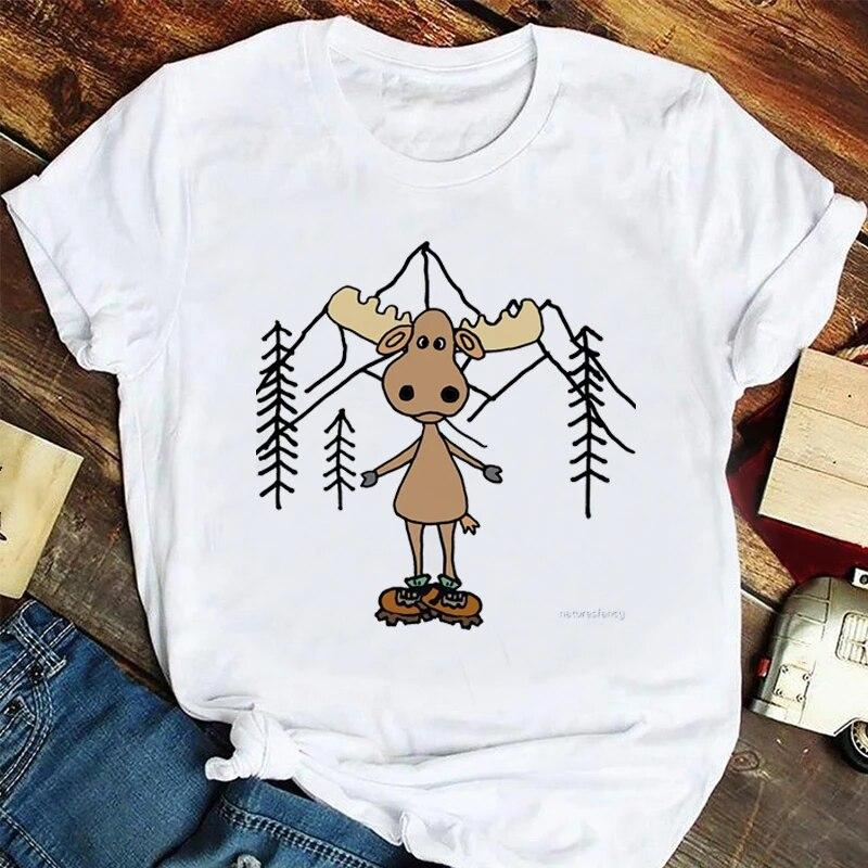 

Летняя футболка «Лесной мир» с принтом леса, женская футболка большого размера, удобная белая одежда Mori Girl Story, подарок 3XL белый