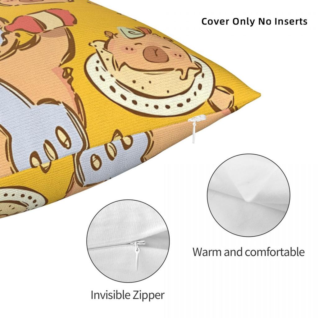 Cute Kapibara Capybara Pillow Case Cartoon Cushion Cover Polyester Graphic Pillow Cover Pillowcases For Sofa Home Decoration