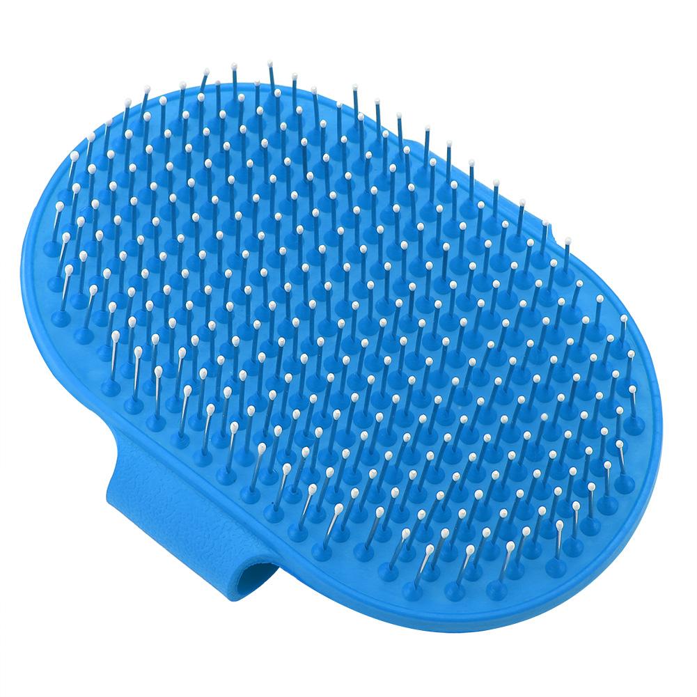 Round Silicone Pet Bathing Hair Grooming Clning Brush Dogs Cats Comb Supplies Blue