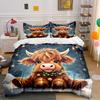 Adorable Highland Cow Bedding Set Bedding Duvet Cover Set Duvet Cover Pillowcases (1 * Duvet Cover 2 * Pillowcases, without duvet insert)