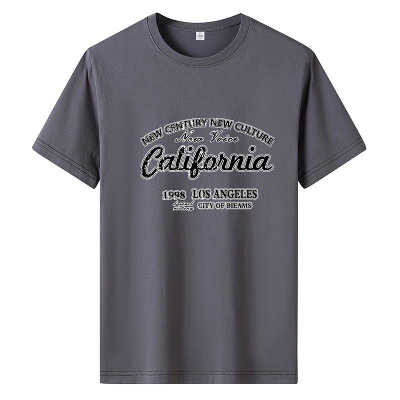 Short-sleeved T-shirt Men And Women Couples Summer Loose Cotton Body Shirt Round Neck Letters Simple Loose Tops