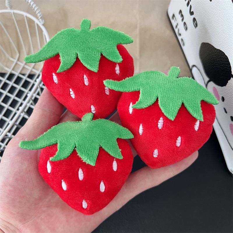 Large Red Strawberry Plush Brooch - Cute Accessory for Clothing, Bags, Shoes, and Socks