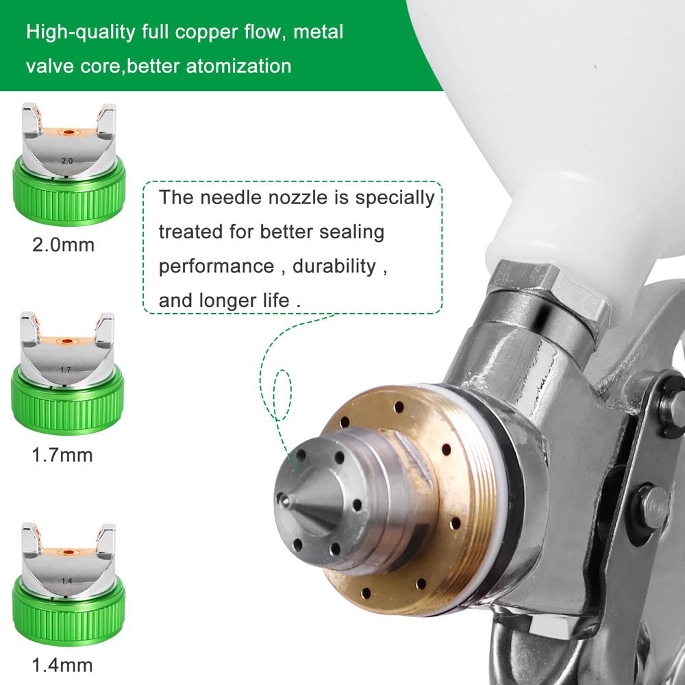 Professional Gravitational Spraying Tool 2.0mm Nozzles Automotive Paint Sprayer with 600cc Color Cup 10pcs Coating Filter Paper