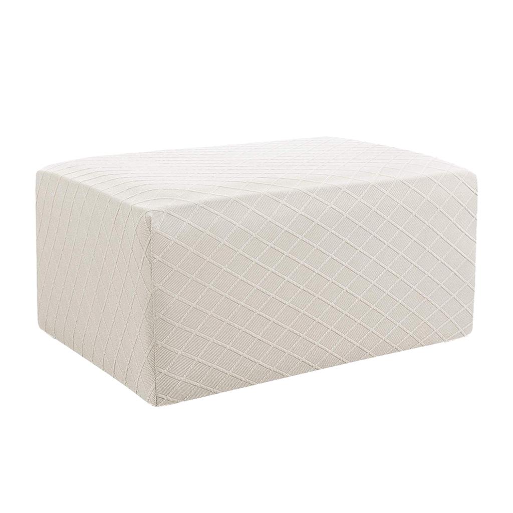 Storage Ottoman Stool Cover Footstool Stretch Grid Slipcover