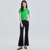 Acetic acid casual slim fit short sleeved T-shirt for women's summer design sense, niche thin style, age reducing versatile round neck top