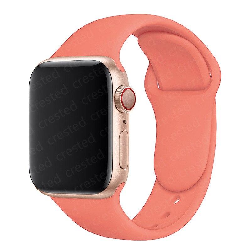 Silicone Strap For Watch Band 44mm 40mm 38mm 42mm Rubber Belt Wristband Bracelet iWatch1 2 3 4 5 Se 6 Band