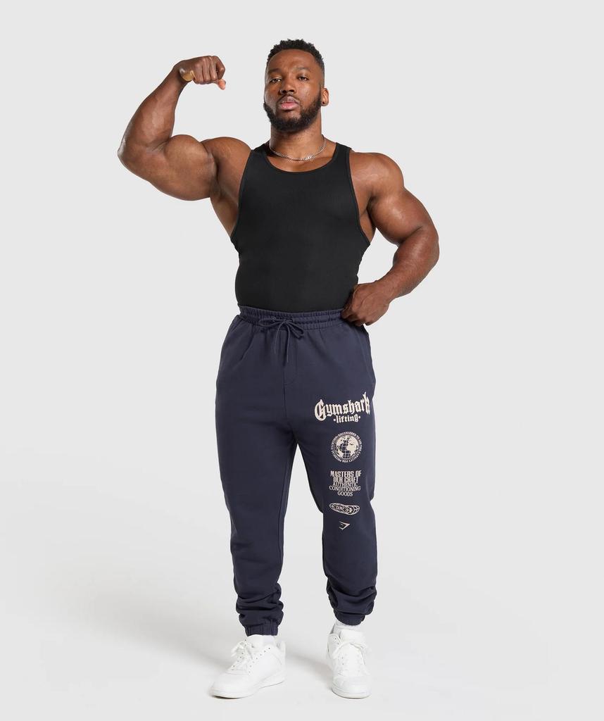Men's American Style Shark Fitness Joggers - Outdoor Sports, Casual, Cotton, Loose Fit, Plus Size
