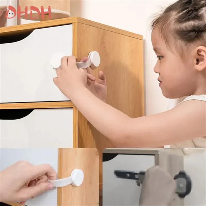 4/6Pcs/Lot Child Lock Protection Of Children Baby Drawer Anti-opening Cabinet Door Refrigerator Anti-pinch Safety Lock Buckle
