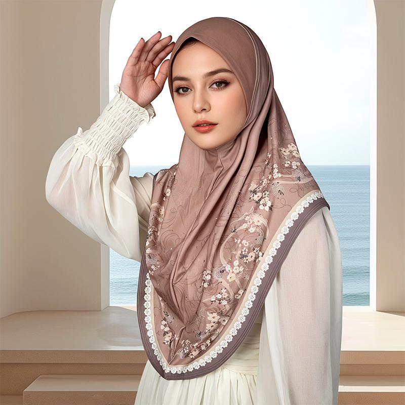 1PC Machine Washable Snap Closure Traditional Islamic Attire Elegant Hijab Gorgeous Muslim Headscarf Ideal Gift Multi-Color