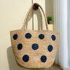 High Quality Raffia Hand Hook Holiday Style Handbag Women's Seaside Tote Bag Large Capacity Polka Dot Woven Shoulder Bag