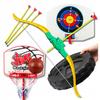 2-in-1 Standing Basketball Target Bow Arrow Portable Set for Children