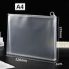 A4 Transparent Waterproof PP File Bag with Zipper for Stationery and Exam Paper Storage