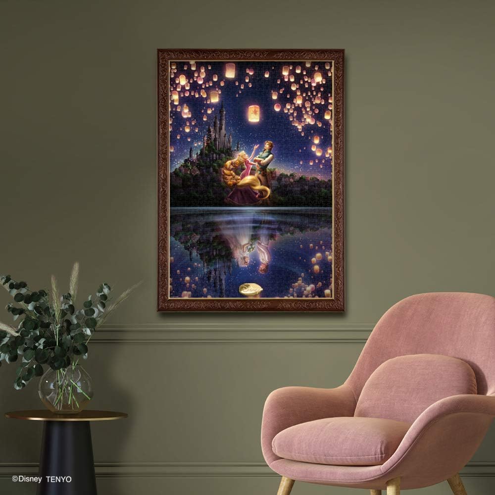 Tenyo Disney Tangled Glow-in-the-Dark 1000-Piece Jigsaw Puzzle with Glue and Spatula (51x73.5cm)