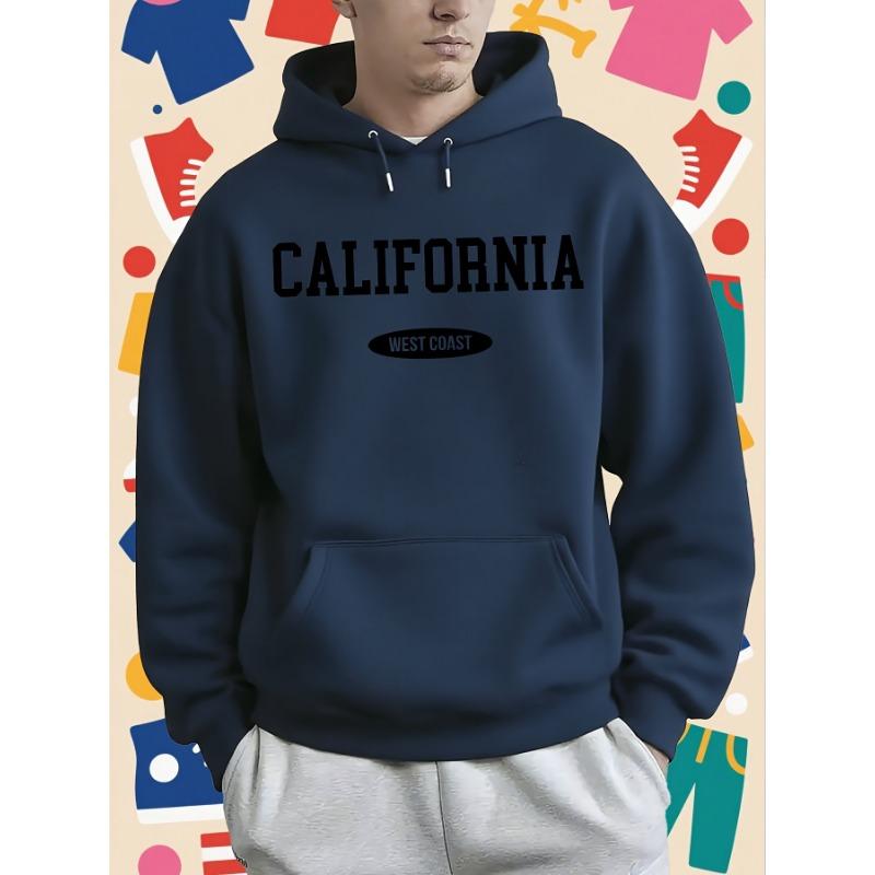 Men s New Trendy Hooded Sweatshirt, Casual Daily Drawstring Hooded Sweatshirt Print L