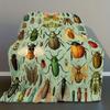1 Piece of Retro Style Insect Series Flange Velvet Blanket - College Style Digital Printing Soft and Versatile for All Seasons