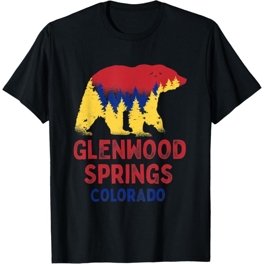 Glenwood Springs Colorado Rocky Mountains CO MOuntain Bear T-Shirt XXXXXL чёрный