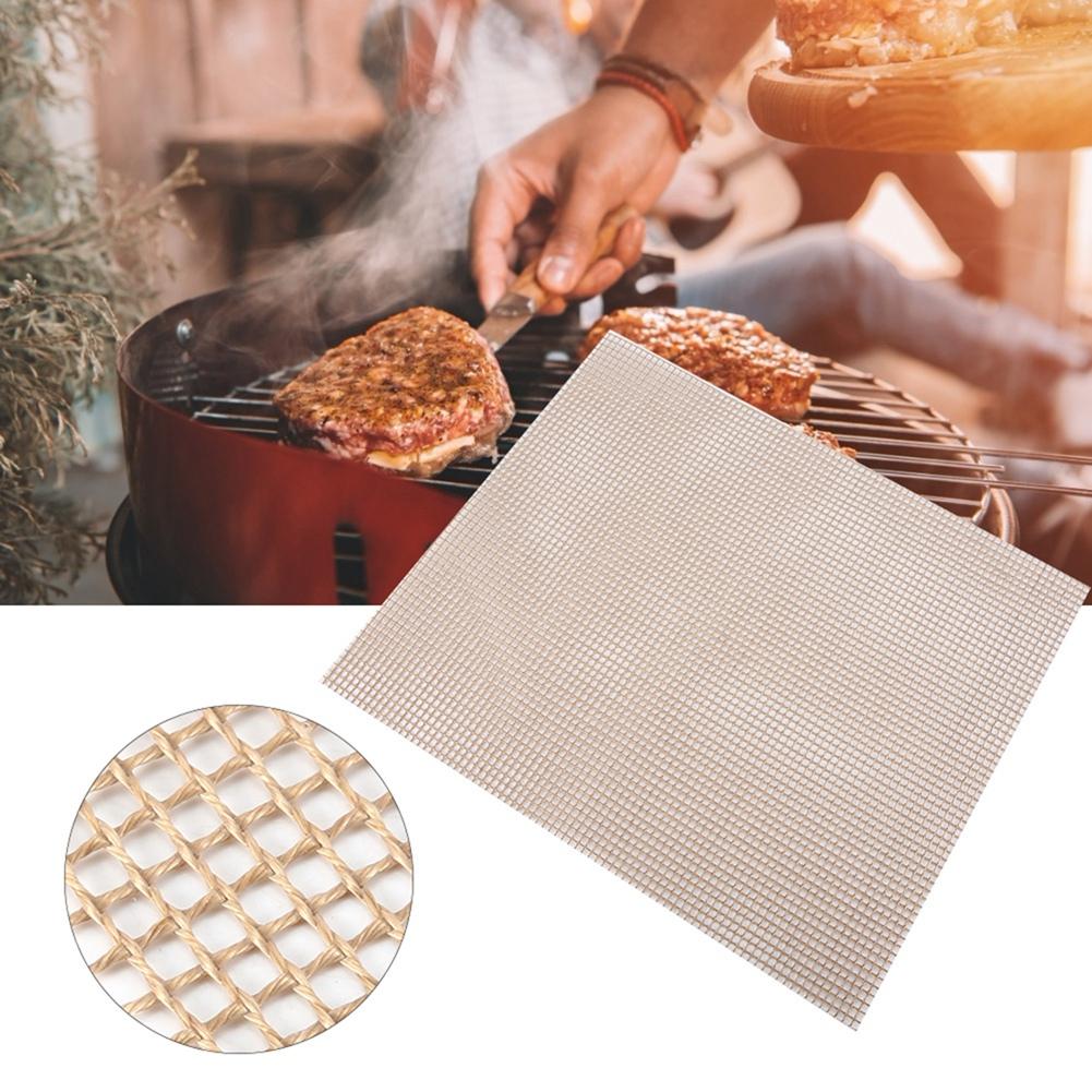 Reusable Non  sticky BBQ Grill Roast Mat Pad Cooking Baking  Outdoor Picnic Fry Cooking (Brown)