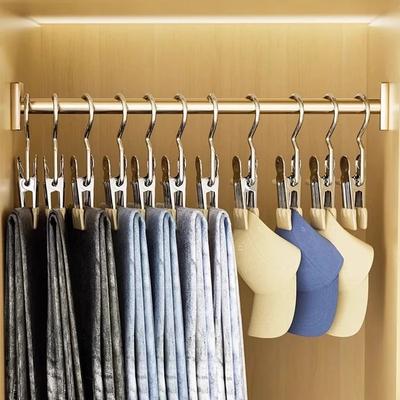 Schrank-Kleider-Organizer, Wäscheklammern mit Haken, Kleiderbügel für Kleiderhosen, Wäschezange, Edelstahl, Hut-Kleiderhaken, Wäscheklammern