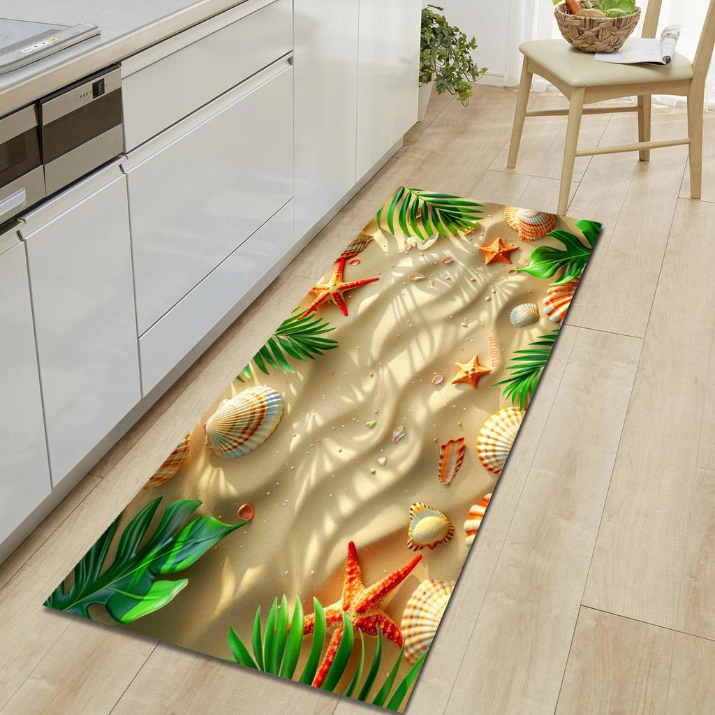 1 ks Plážový vzor měkkých kamenů Podložka na podlahu Moderní kuchyňský polyesterový koberec Protiskluzový Barevný Vnitřní koberec, Pro domácí koupelnu ložnici obývací pokoj dekor