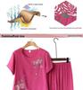 Senior Women's Cotton Linen Pajama Set: Short-Sleeved, Two-Piece Summer Outfit for Moms and Grandmas