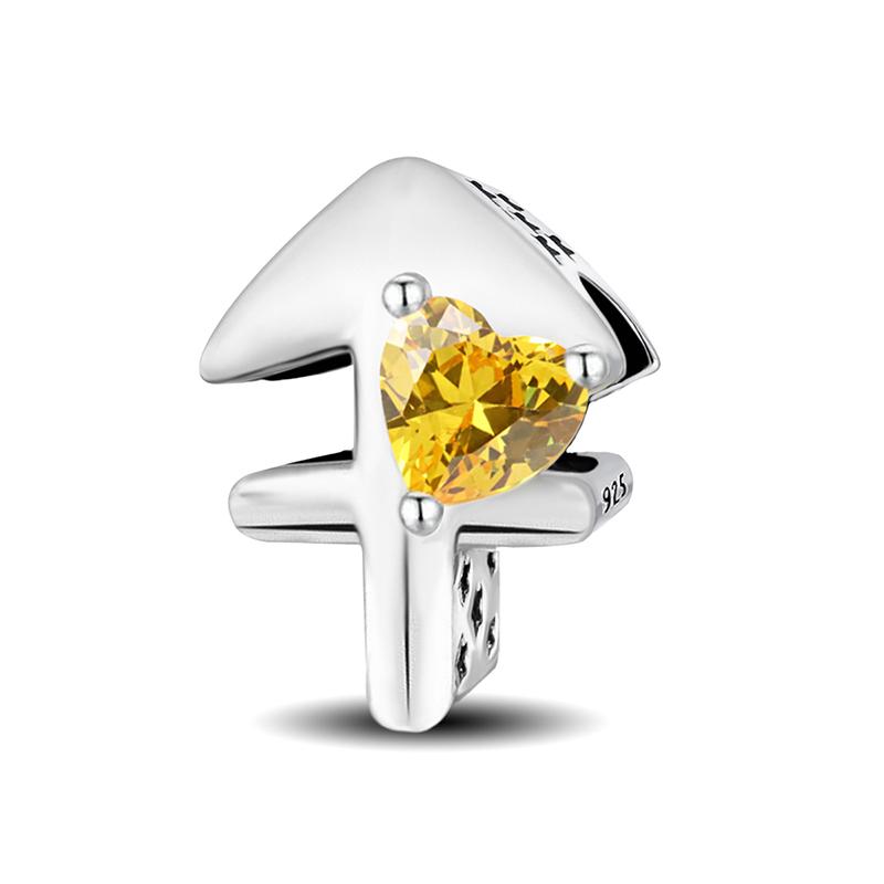 Copper Twelve Constellation Love Heart Zircon Beads Diy Bracelet Bangle Making Gift Of High Quality Fine Jewelry