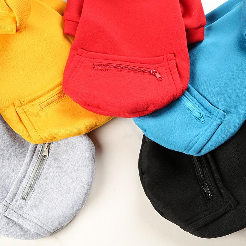 Fleece Golden Hair Tide Brand Zipper Pocket Sweater Large, Medium and Small Dog Clothes Cat and Bear Fighting Stretch Clothing Pet Supplies