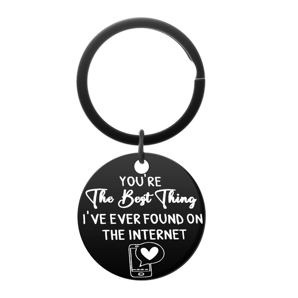 Couple Valentines Day Christmas Gift Stainless Steel Keychain for Men Women Send To Friends Creative Fashion Gift Keychain for Backpack Bag Pendant