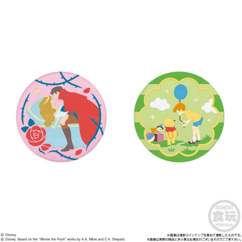 BANDAI Disney Characters Embroidered Can Badge Biscuits Box of 12 (Candy Toys) Biscuits