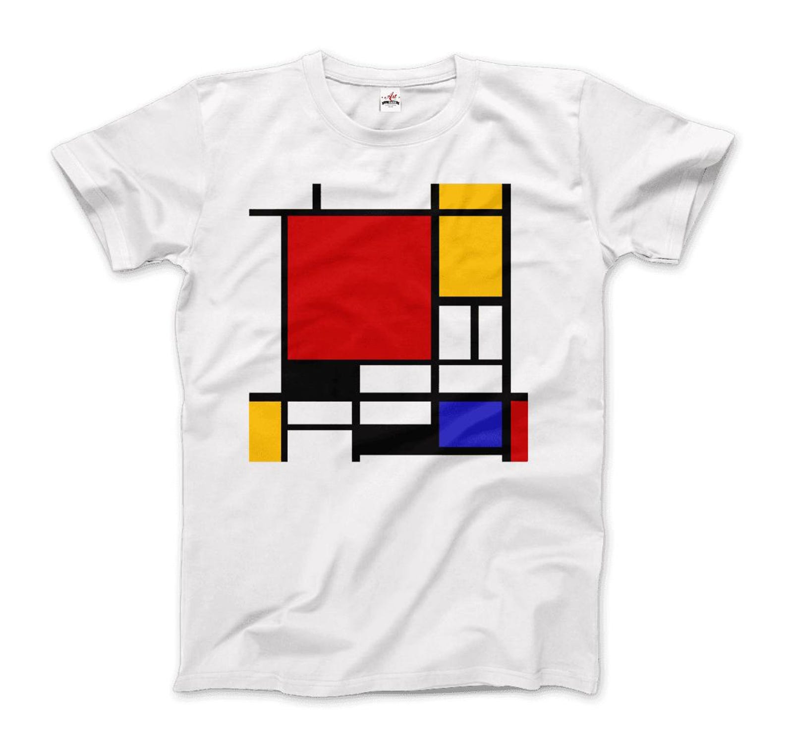 Piet Mondrian - Composition with Red, Yellow, and Blue - 1942 Artwork T-Shirt 3XL