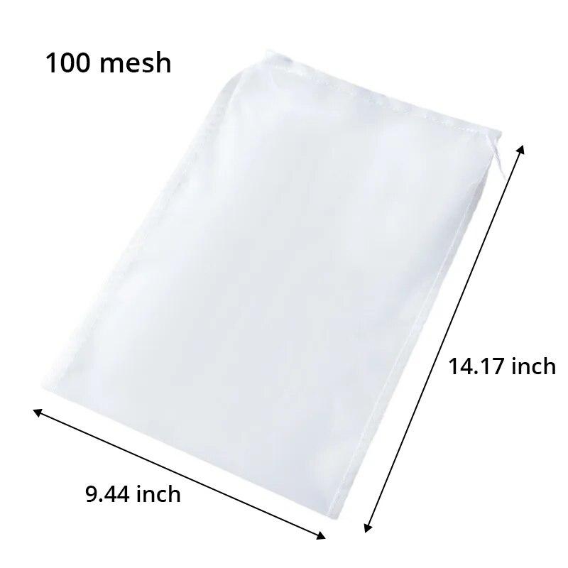 1ks 100/200 mesh nylonový filtrační sáček na mléko, potravinářské filtrační sítka, síťované kuchyňské sítka, sáčky na jogurt, čaj, pivo, kávu, olej