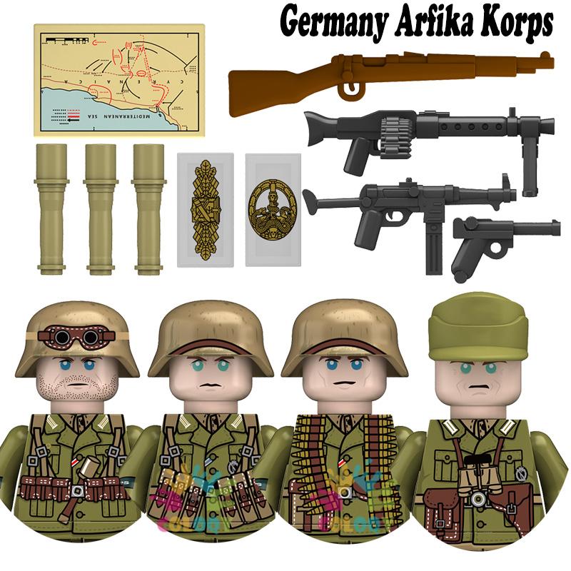 Kids Toys WW2 Military Army Sets Building Blocks Soviet US China Soldiers Mini Action Figures Medal Toys For Kids Birthday Gifts