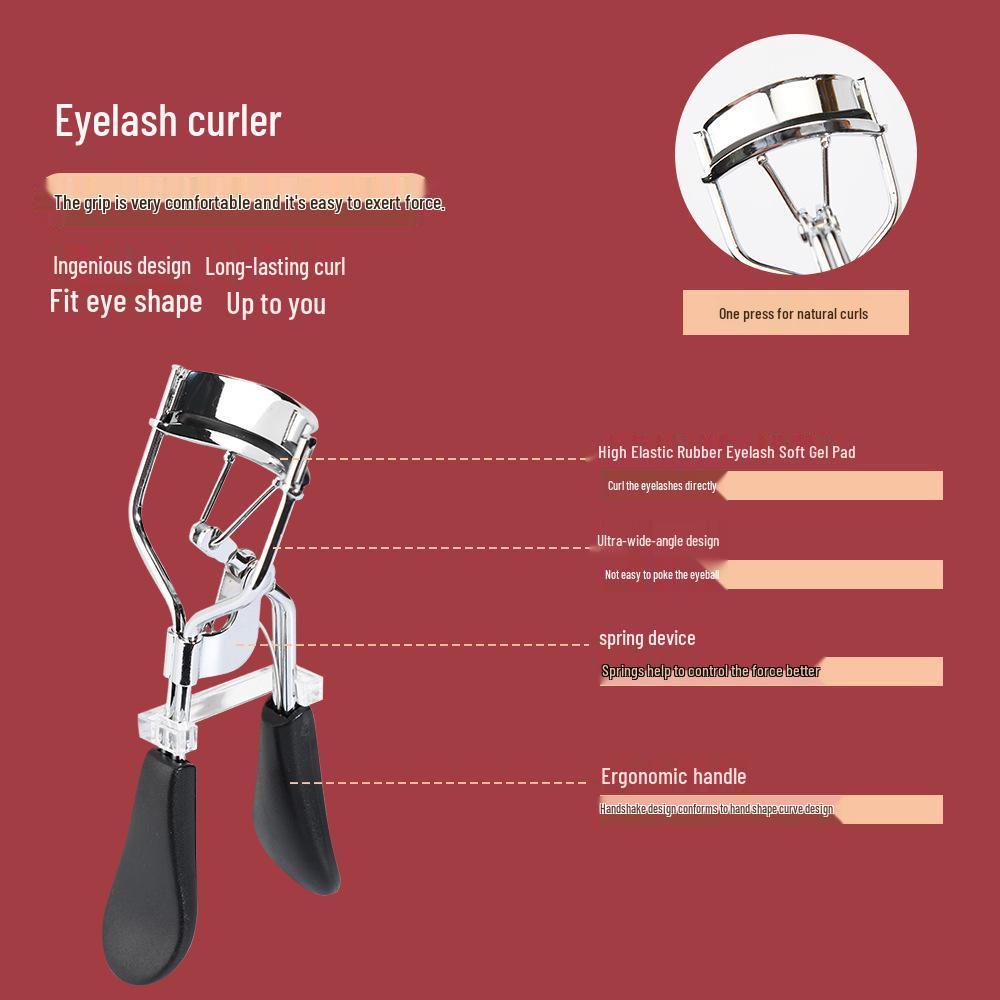 Black Eyelash and Brow Grooming Set with Comb, Brush, Curler, Stainless Steel Razor, Tweezers, and Scissors