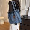 Trendy Denim Shoulder Bag, All-Match Novelty Tote Shopping Bag, Women's All-Match Handbag