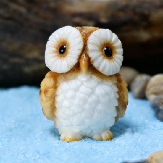 Mini figurine de hibou en résine, ornement miniature pour terrarium, bonsaï, micro-paysage, jardin féérique, décoration de gâteau