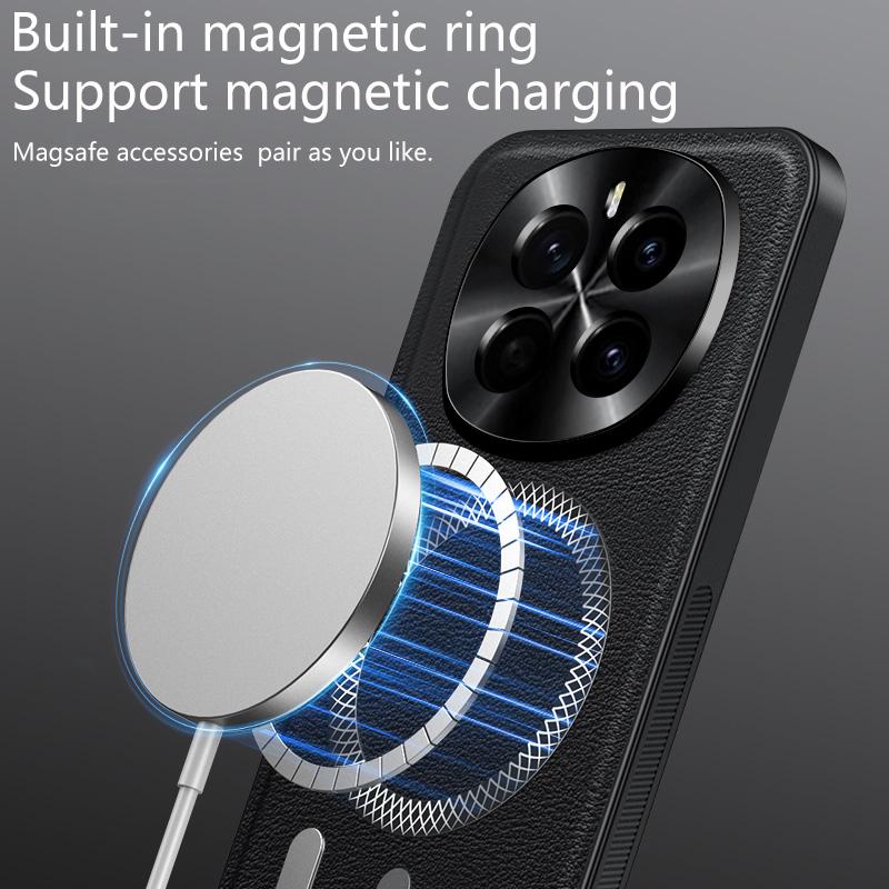 Luxury PU Leather Case For Honor Magic7 Pro Magsafe Magnetic Lens Protection Shockproof Cover For Honor Magic6 Pro Magic5 Pro