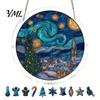 Translucent Puzzle Art Christmas Acrylic Suncatcher, Holiday Tree Snowman Stockings Red Bird Sun Catcher Pet Lover Gift Idea Kit for Adults,