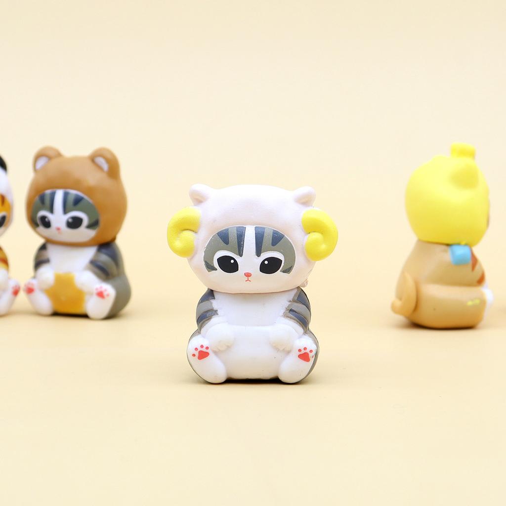 Cat Wearing Headgear Cute Animal Costume Model Pvc Figure Decoration Doll Capsule Toy Gift