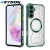 KEYSION Transparent Magnetic Case for Samsung A55 5G A35 A25 A15 Silicone+PC Shockproof Phone Back Cover for for Galaxy A05S