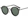 Mens Retro Metal Round Frame Sunglasses UV400 Protection Business Outdoor Street Photography Fashion Decorative Glasses