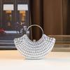 Anillo de Diamantes Tachonado de Alta Gama de Moda para Socialité, Vestido de Noche, Bolso de Mano para Banquetes, Bolso de Cadena de un Solo Hombro Elegante y de Moda