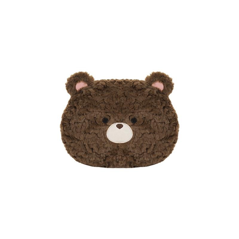 Cartoon Furry Cute Bear Plush Car Seat Covers Mat Universal Car Seat Cushion Car Pillow Auto Interior Accessories Seat Supports