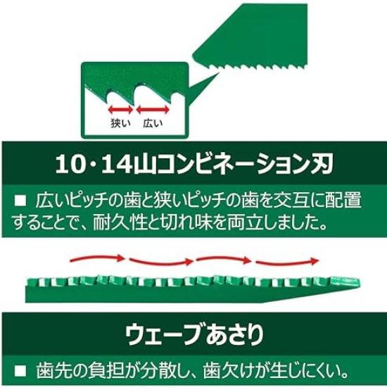 HiKOKI Curved Saber Saw Reciprocating Saw 252CW Length Pack of Blade, Blade, No. (Total 200mm), 5, 0033-4743