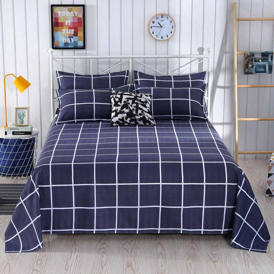 Simple Printed Simple Bed Sheet Single Piece Dormitory Pure Polyester Washed Cotton Single Double Bed Sheet